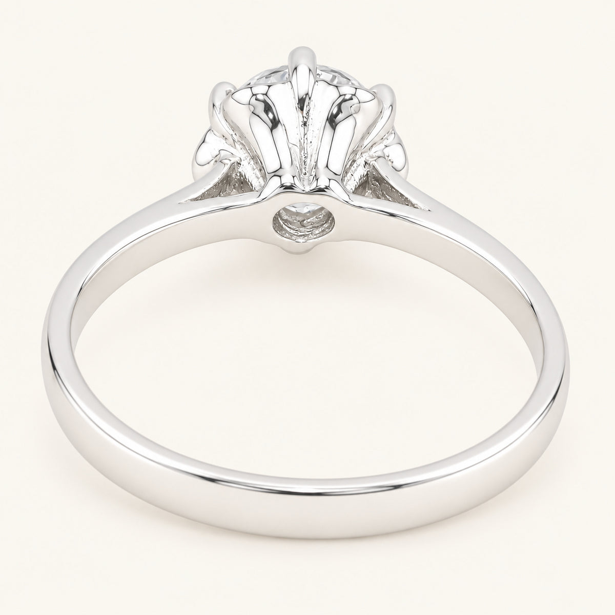 3/4 Carat Natural White Topaz Engagement Ring in Sterling Silver