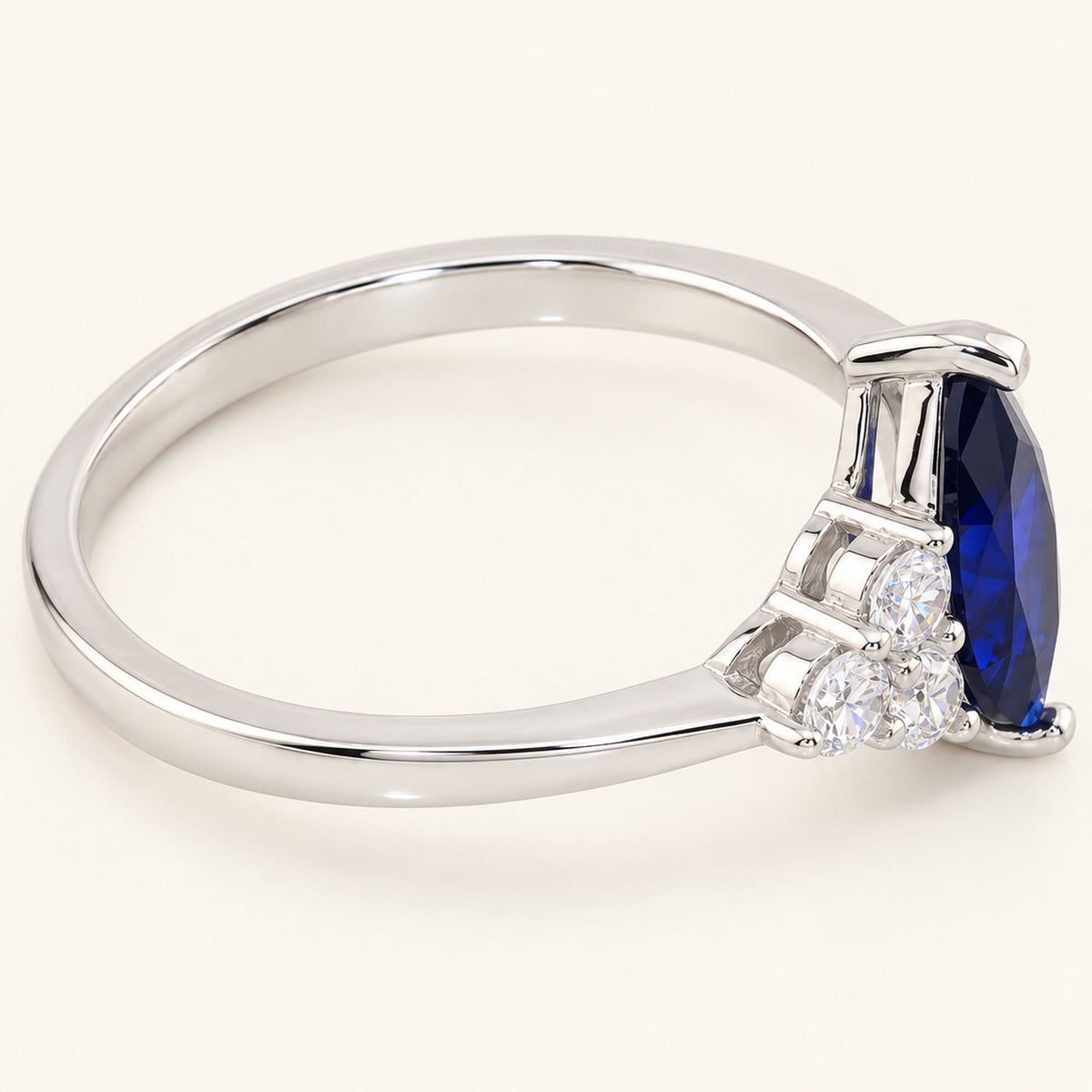 Vintage Simulated Sapphire Marquise Cut Sterling Silver Ring