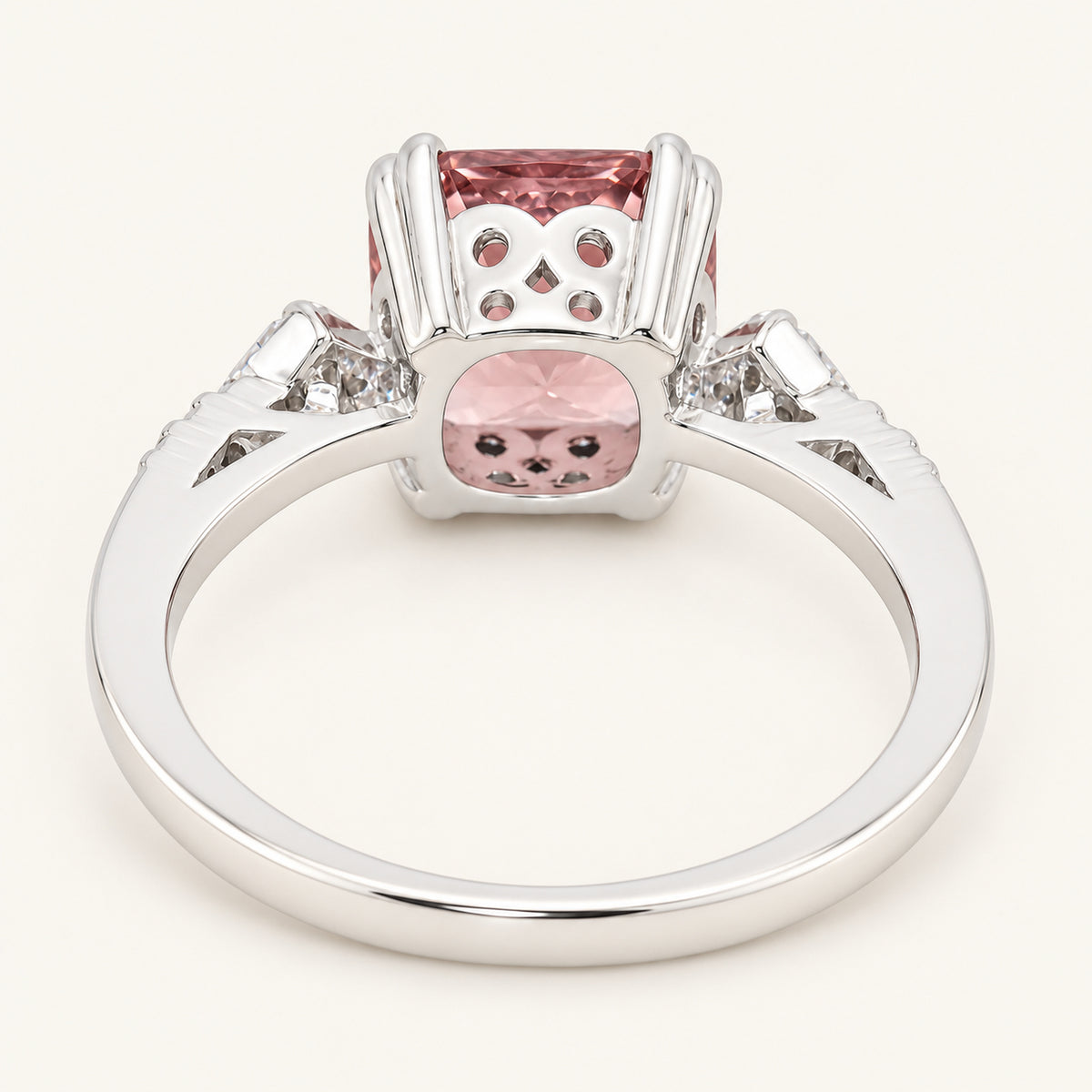 Vintage Design 1.0 Carat Cubic Zirconia Simulated Morganite Ring