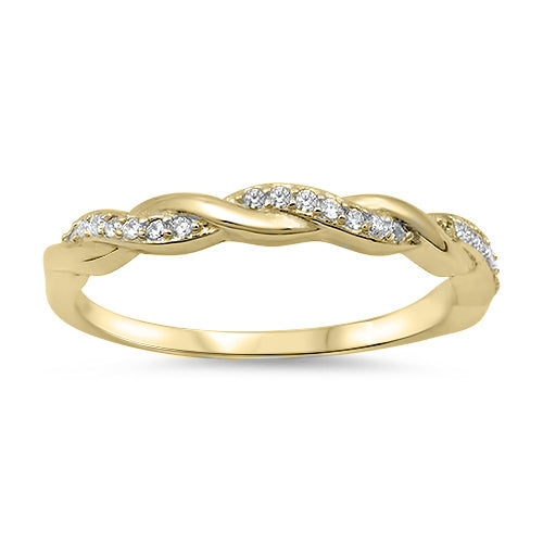 Yellow Gold plated Sterling Silver Claddagh Wedding Engagement Ring Set