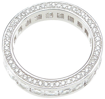 Cubic Zirconia Princess Cut CZ Anniversary Wedding Band Ring for Women