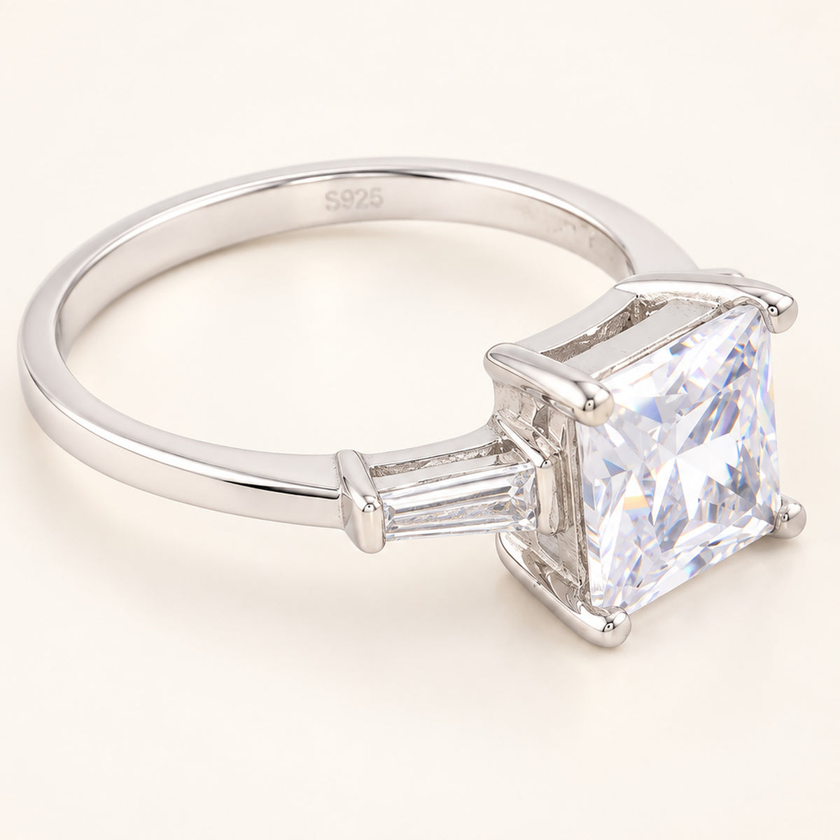 Vintage Style 1.5 Carat Princess Cut CZ Engagement Ring