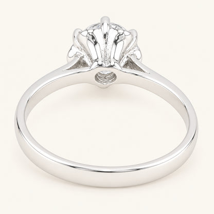 3/4 Carat Natural White Topaz Engagement Ring in Sterling Silver