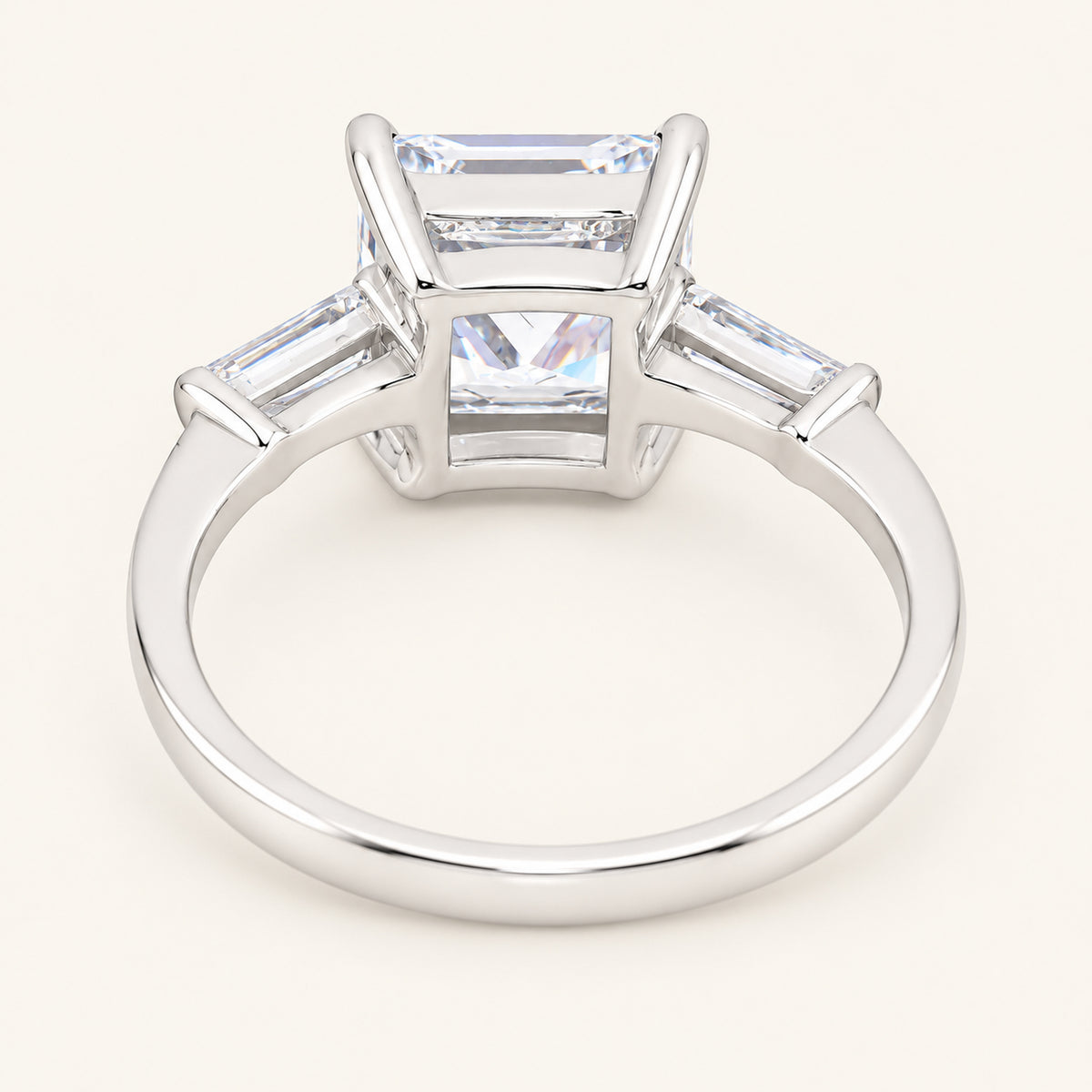 Princess Cut Cubic Zirconia Sterling Silver Engagement Ring