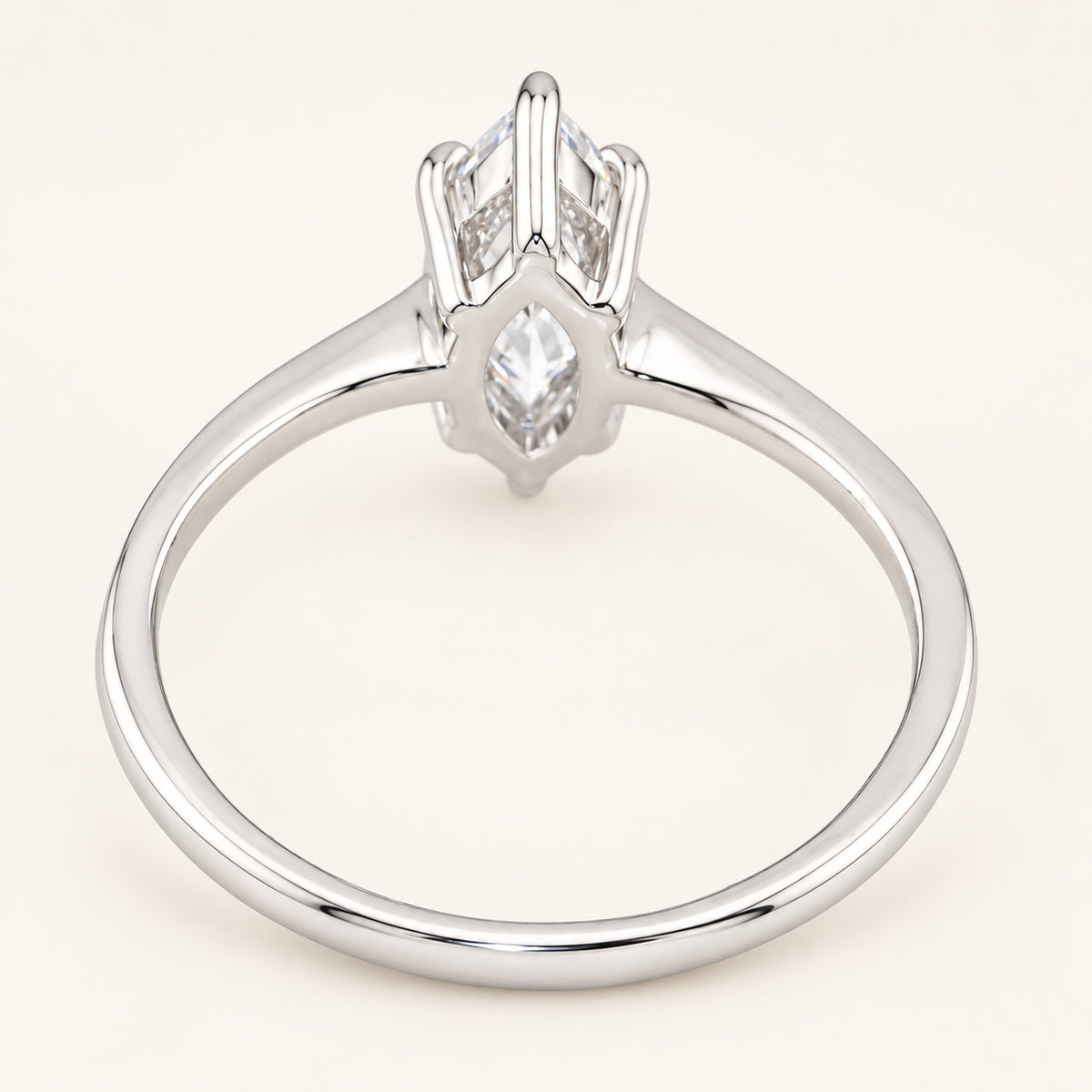 Marquise Cut Cubic Zirconia Engagement Ring in Sterling Silver