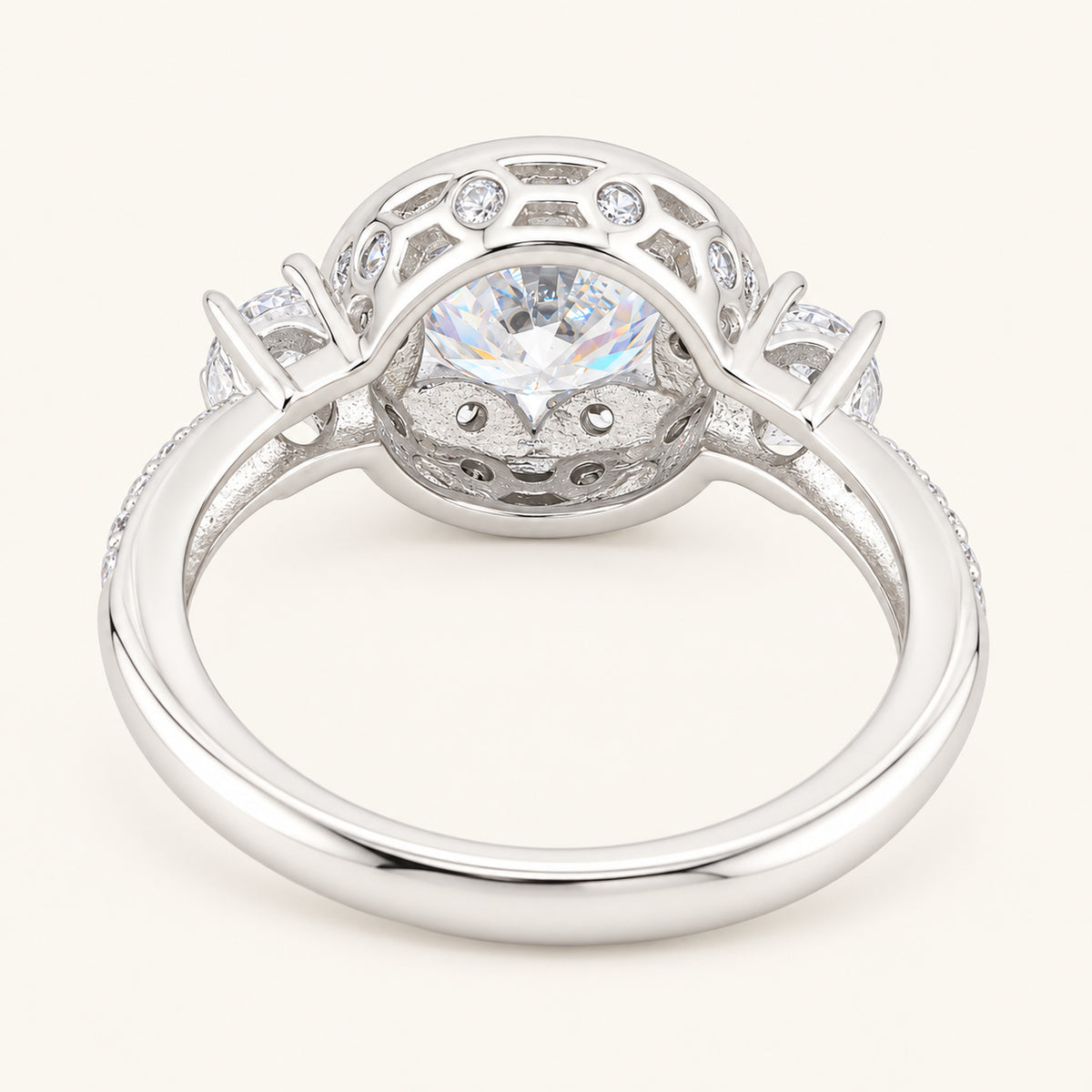 Vintage Design 1.5 Carat Cubic Zirconia Engagement Ring in Sterling Silver