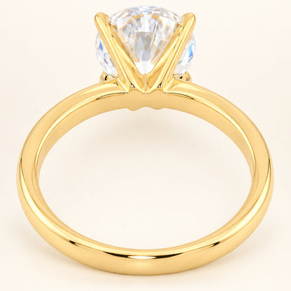 1 Carat Round Solitaire Gold Plated Silver Engagement Ring