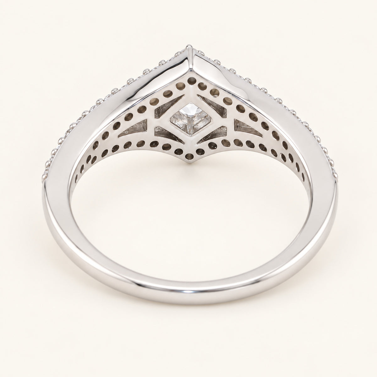 1/2 Carat Diamond Shaped Cubic Zirconia Engagement Ring Sterling Silver