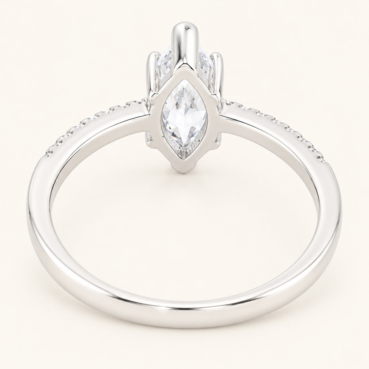 Marquise Cut CZ Engagement Ring in Sterling Silver