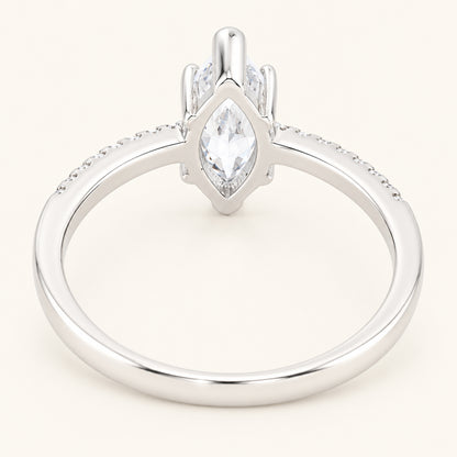 Marquise Cut CZ Engagement Ring in Sterling Silver