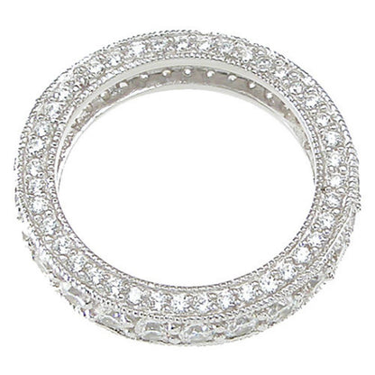 CZ Sterling Silver Vintage Anniversary Wedding Band Ring for Women