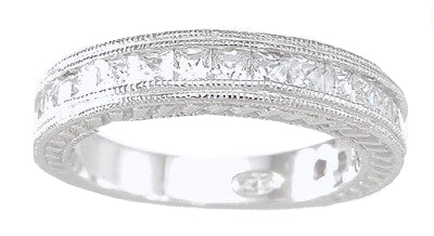 CZ Sterling Silver Vintage Design Wedding Band Ring for Women