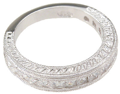 CZ Sterling Silver Wedding Band Ring for Women