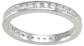 CZ Sterling Silver Anniversary Style Wedding Band Ring for Women