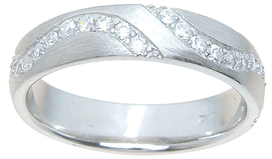 CZ Sterling Silver Wedding Band Ring for Women