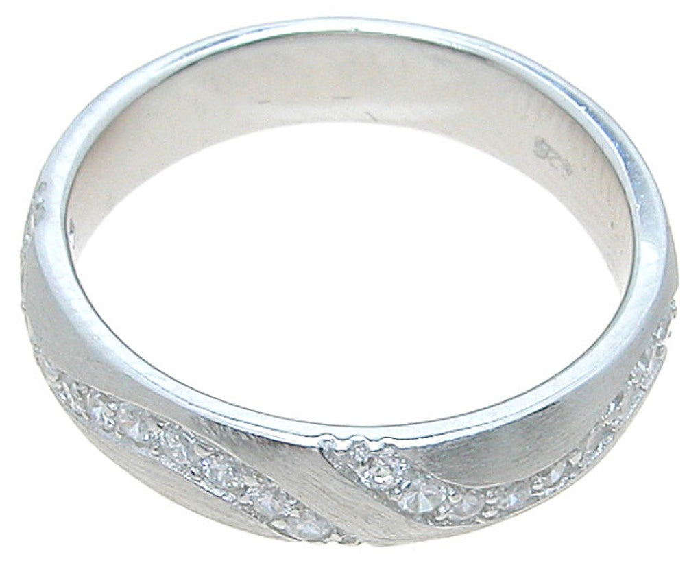 CZ Sterling Silver Wedding Band Ring for Women
