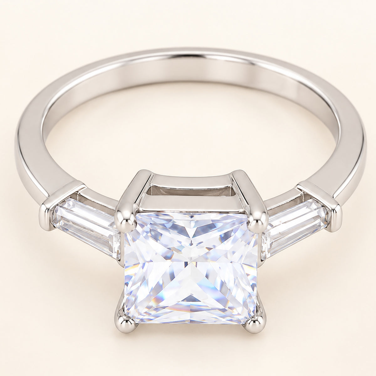 Vintage Style 1.5 Carat Princess Cut CZ Engagement Ring