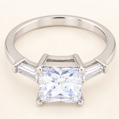 Vintage Style 1.5 Carat Princess Cut CZ Engagement Ring
