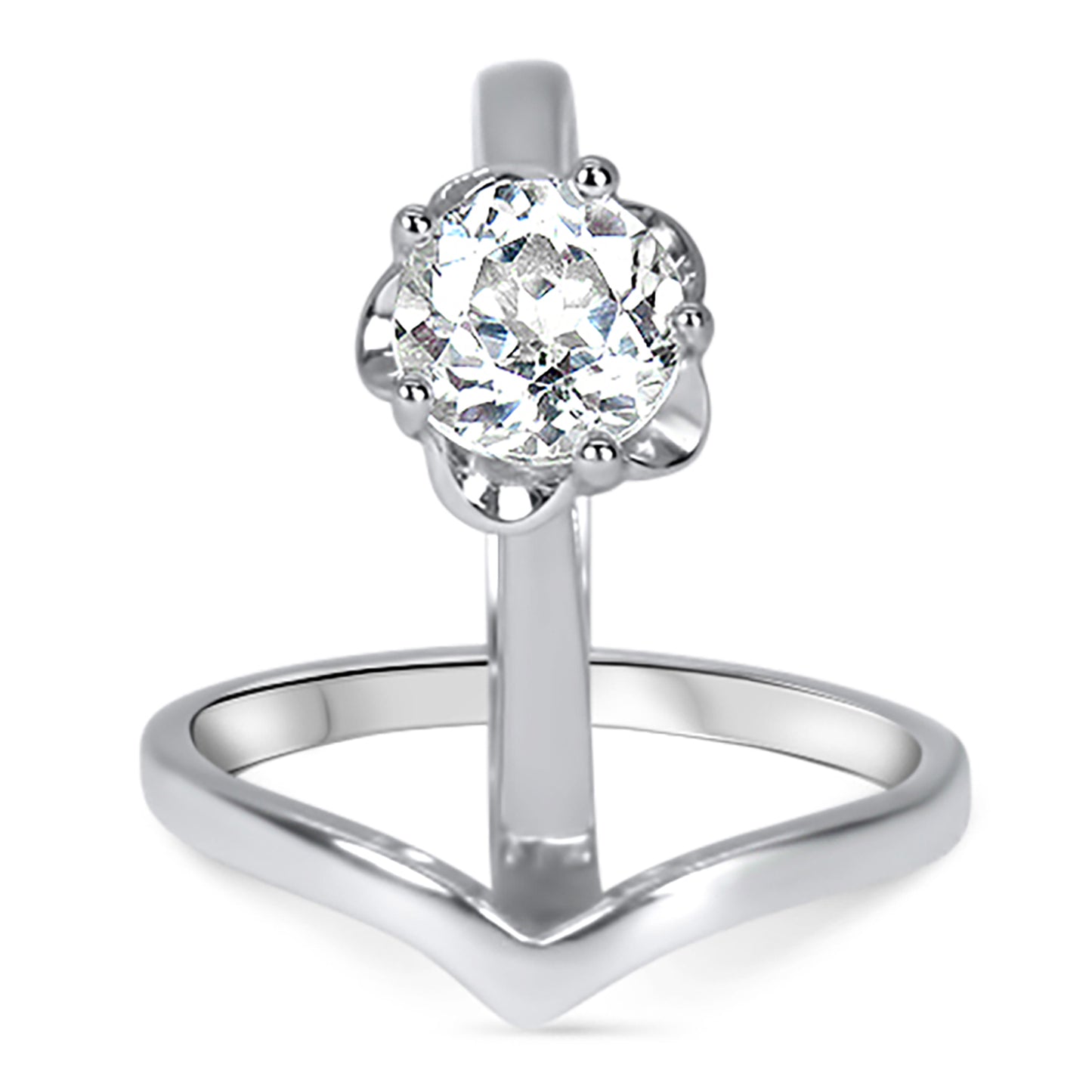 1 Carat Genuine White Topaz CZ Accents Sterling Silver Wedding Ring Set