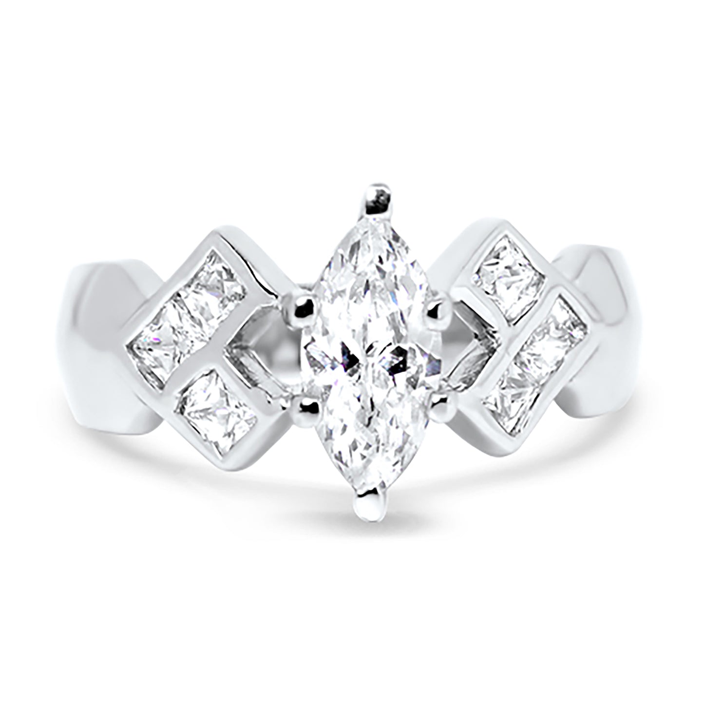 1.25 Marquise Cut CZ Wedding Engagement Ring Set