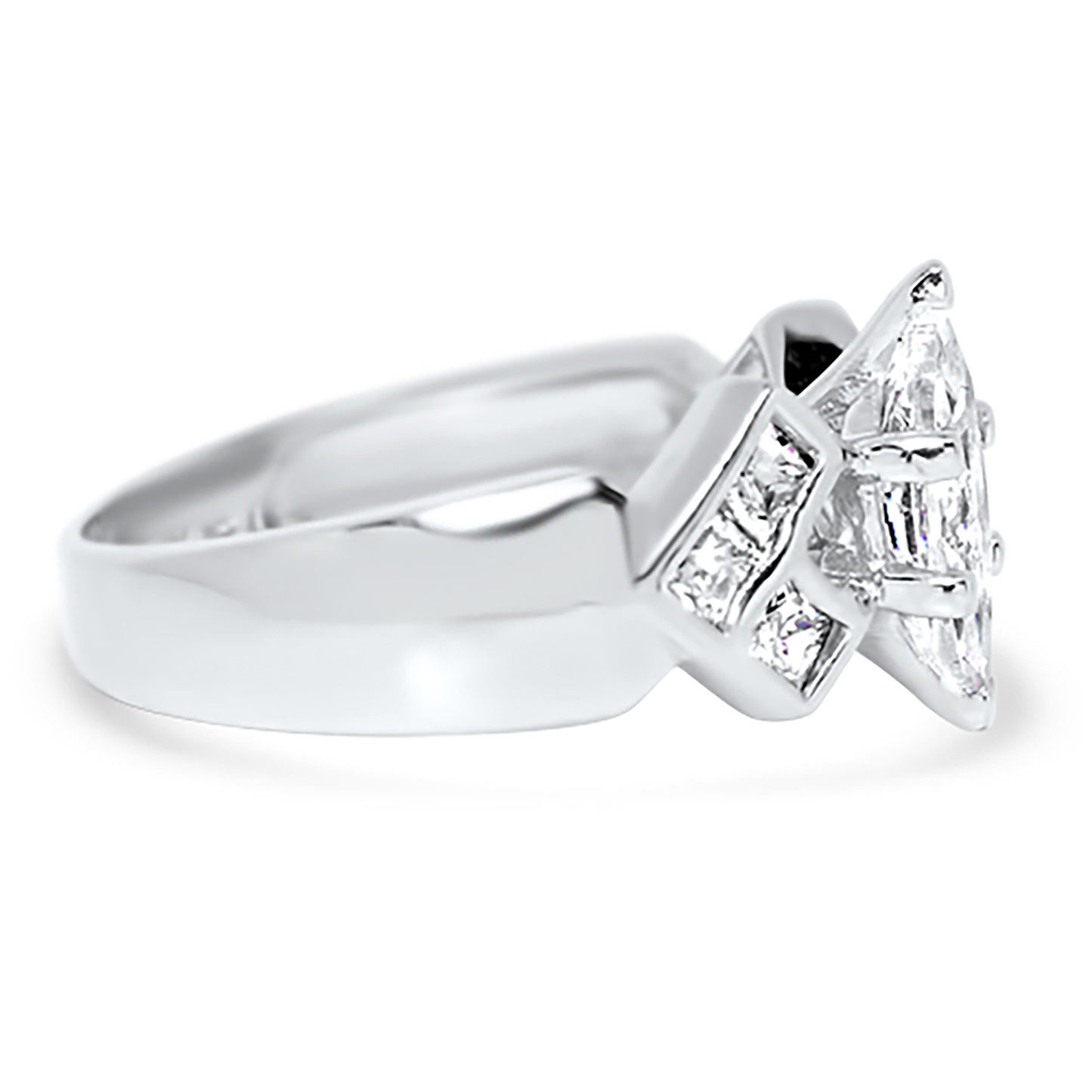 1.25 Marquise Cut CZ Wedding Engagement Ring Set