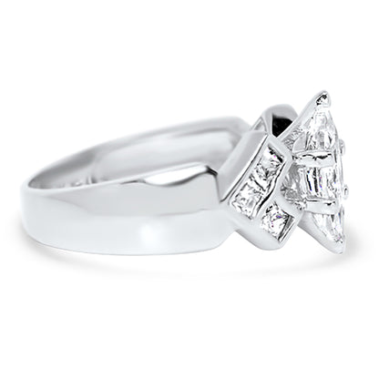 1.25 Marquise Cut CZ Wedding Engagement Ring Set
