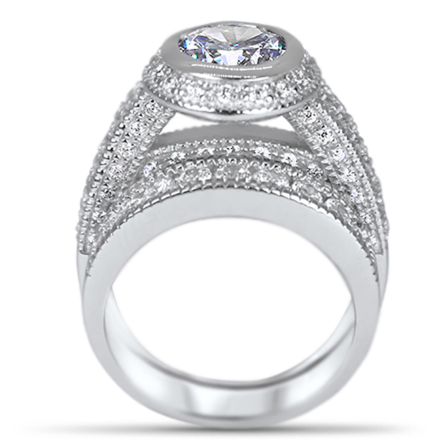 1 Carat Round Brilliant Cut Vintage Style Wedding Ring Set